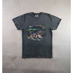 Billionaire Boys Club T Shirt Mens Small Gray Dark Aurora Distress Hem & Patches